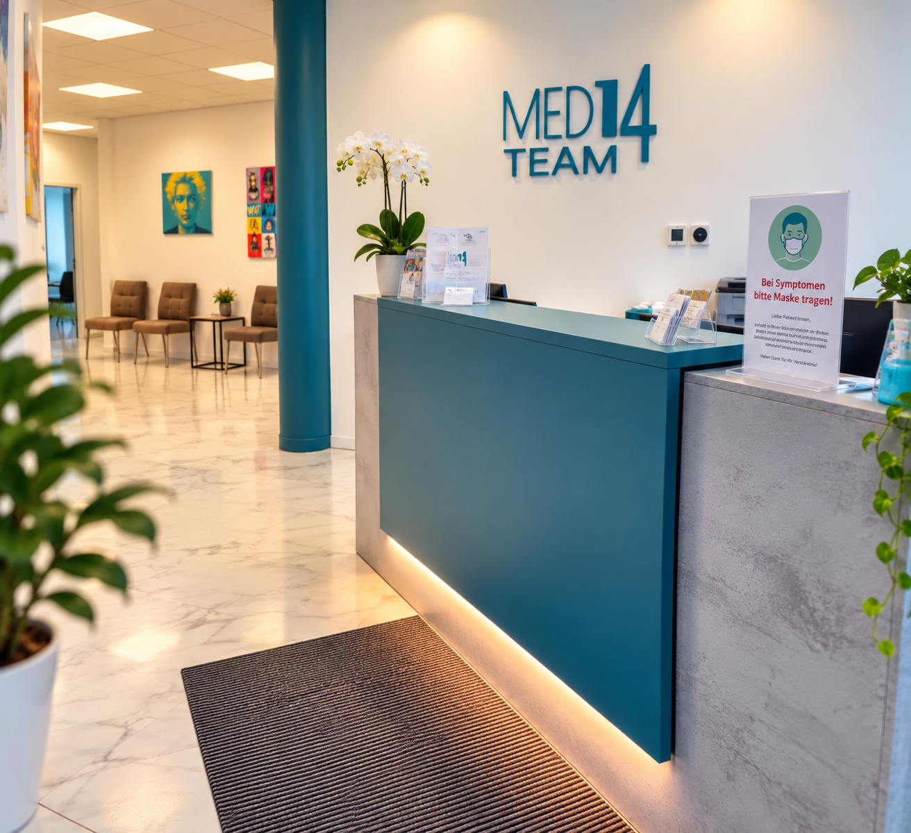 Medteam 14 – Empfangsbereich Medteam 14 Wien-Penzing Empfangsbereich im Medteam 14 in 1140 Wien-Penzing